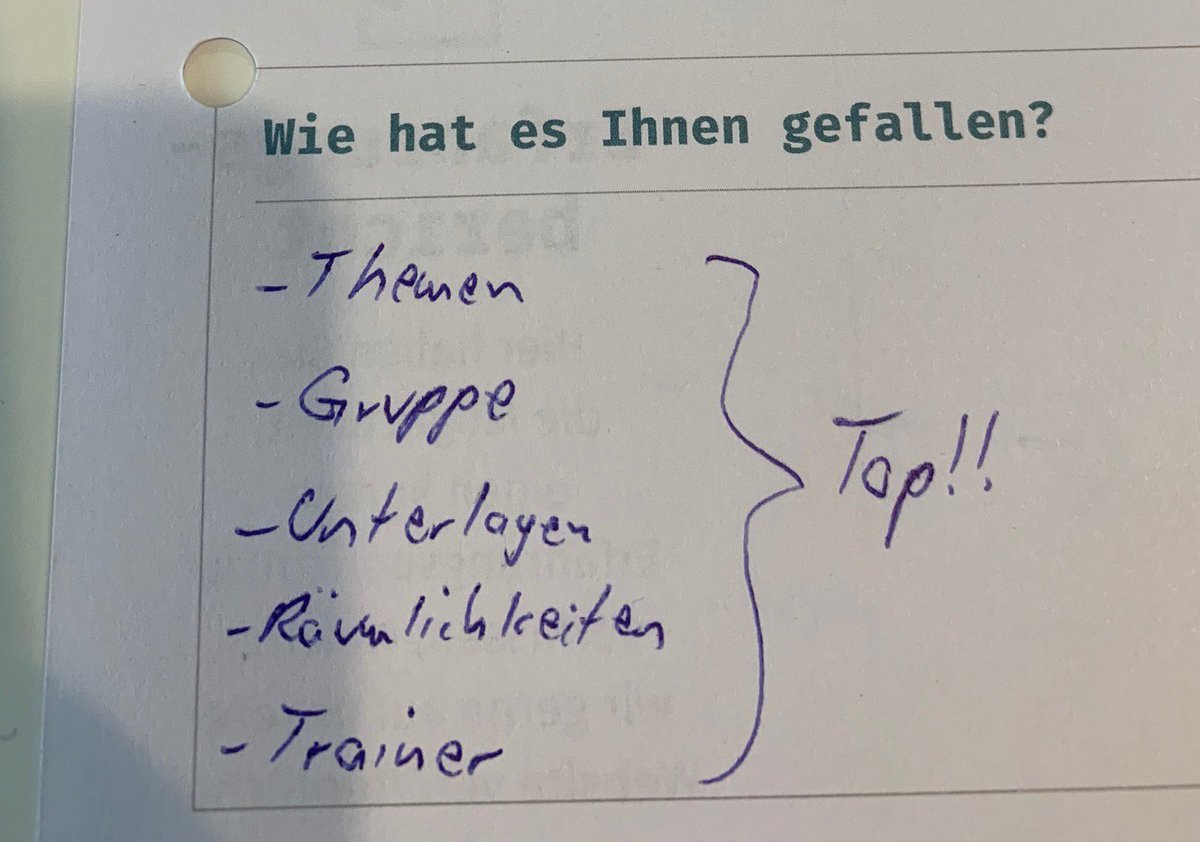 Danke für das tolle Feedback für unser Seminar in Bremen!