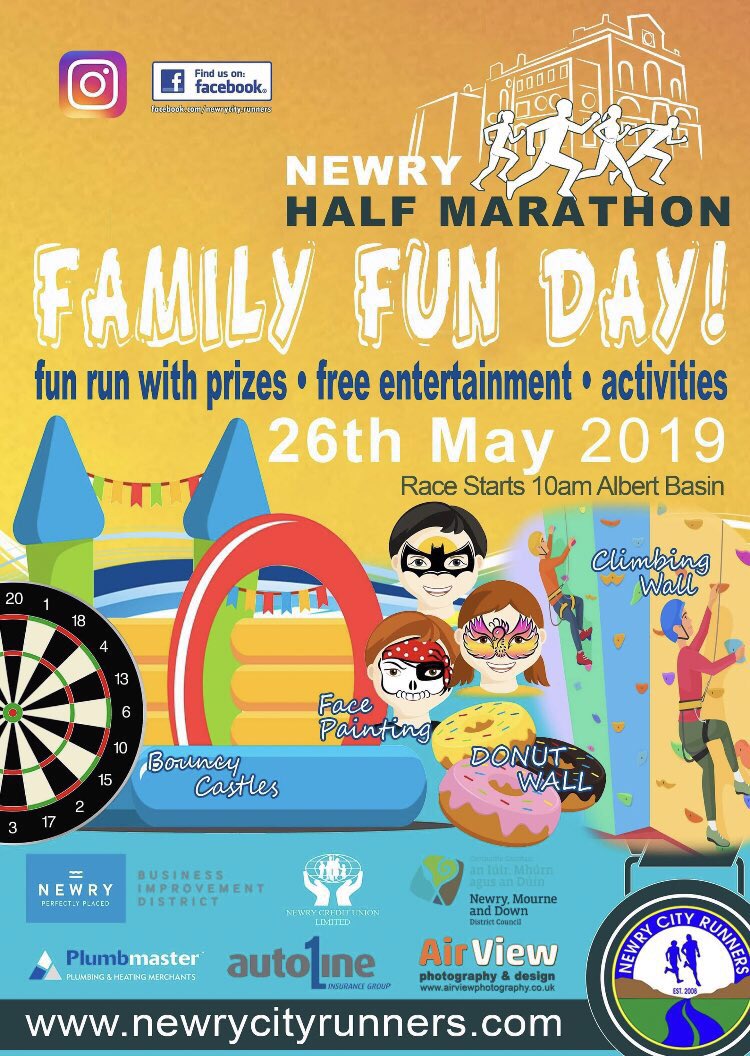 FAMILY FUN DAY 

Along side our half marathon we are hosting a family fun day and fun run within Albert Basin. 

We will bouncy castles, face painting, climbing walls and football darts and @goQradio will be broadcasting! 

Entry to the fun run is £3 per child or £5 per family!
