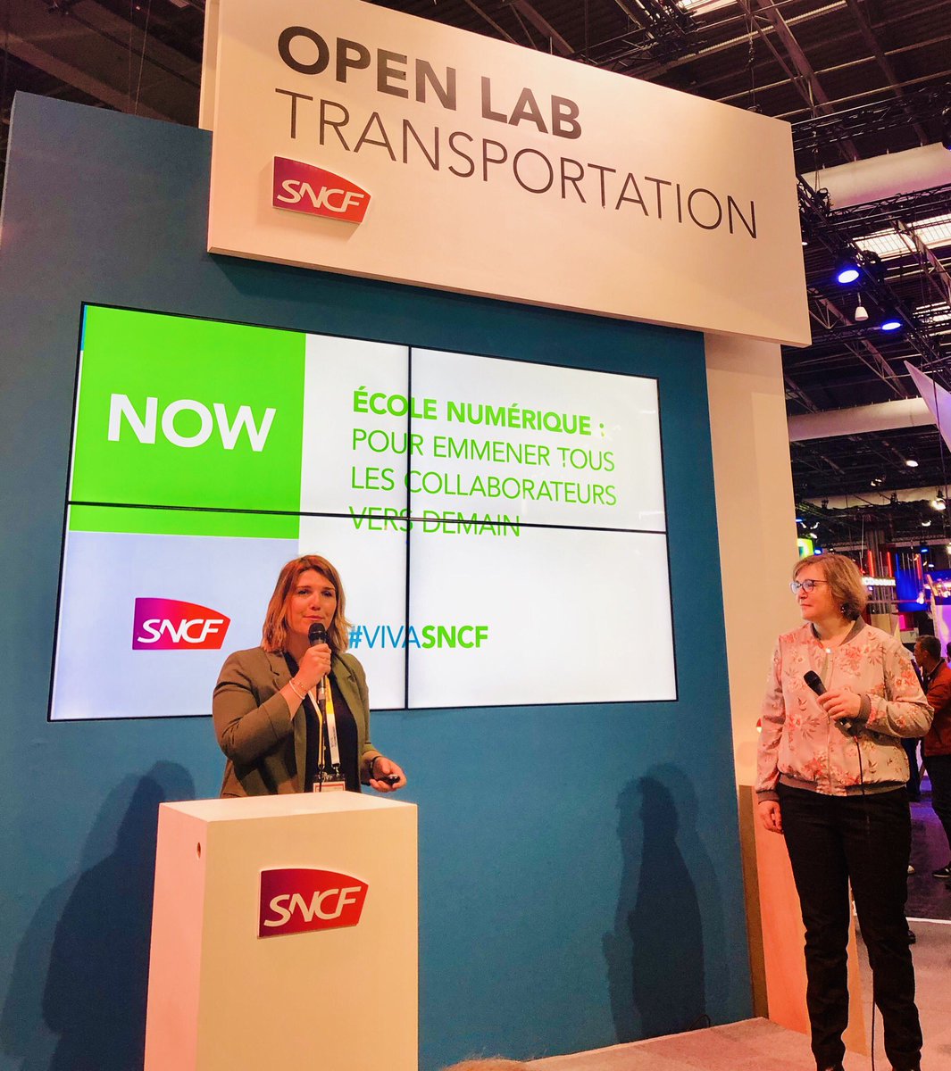 CdBIsaac's tweet photo. L’école du numérique : un autre sujet sur le #LabSNCF au salon #VivaTech2019 !
Accompagner les collaborateurs du #GroupeSNCF, vers demain.
> identifier le niveau de connaissance sur le #Numérique
> developper l’employabilité ac les transformations numériques vécues
#VivaSNCF https://t.co/O5HiDKwxQ8