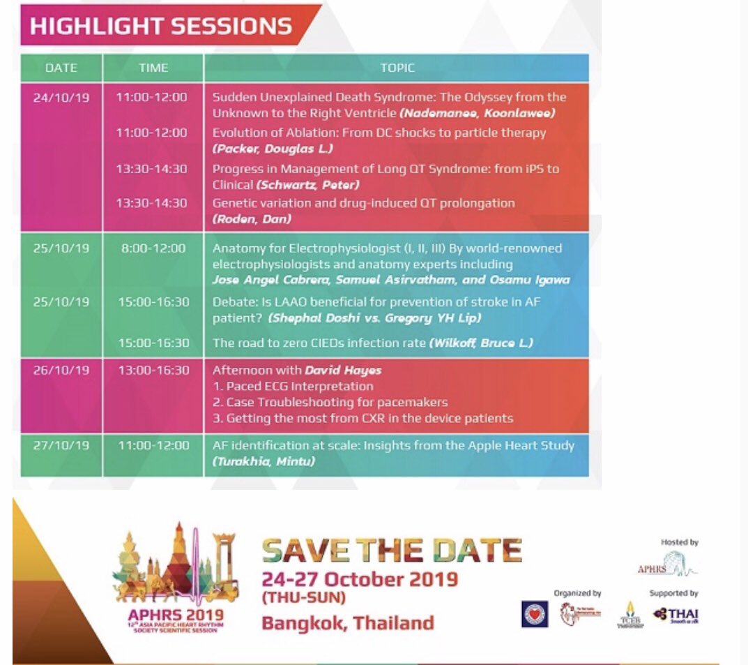 jacabreracardio's tweet photo. 🔹Looking forward to share 3 anatomic sessions for EP with my friends Samuel Asirvatham and Osamu Igawa in @aphrs2019 . 👉save the date of this amazing meeting in Bangkok. https://t.co/p9exe0feFB