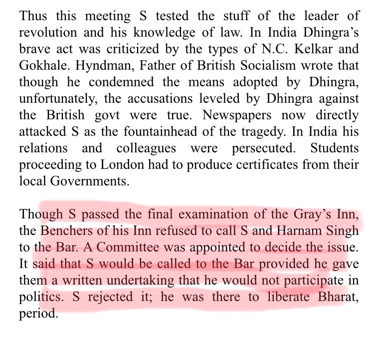 12/n Savarkar was the first barrister who was refused the degree on account of his political line of thought by the British Government. Reference: Life of Swatantryaveer Vinayak Damodar Savarkarby Dhananjay Keer​, Ch 4,Paragraph 5  https://www.esamskriti.com/essays/docfile/11_364.doc