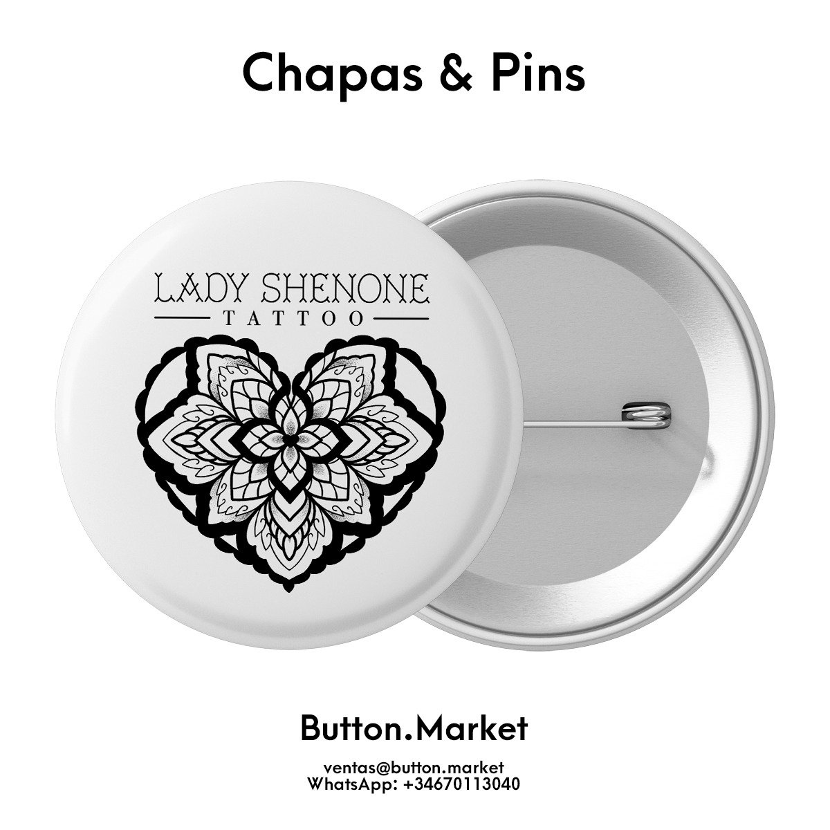 ButtonMarket's tweet image. Button badges for a tattoo studio.
#tattoo #buttons #badges