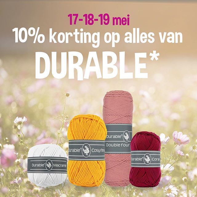 Weekendactie ❤️ Spendeer je dit weekend €25 aan de prachtige garens van Durable, dan ontvang je 10% korting!  #durable #weekendactie #carosatelier #korting bit.ly/2Q7wEiV