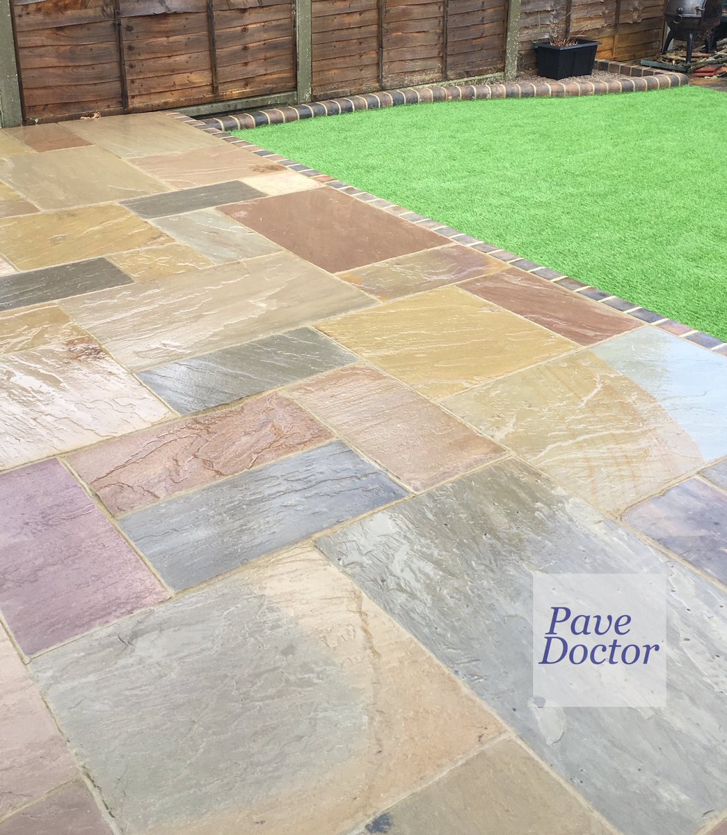PaveDoctor's tweet photo. Indian sandstone patio in Chingford finished with a bullnose kerb step.
With artificial grass installed and a new lap panel fence

#patio
#artificialgrass
#fence
#PaveDoctor
#chingford
#london https://t.co/JlkY3D3s8g