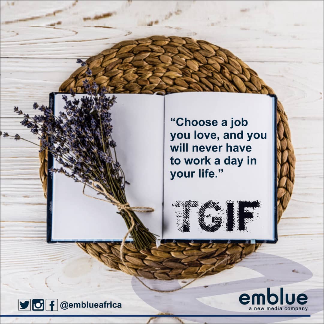 EmblueAfrica's tweet photo. When you do what you love and get paid for it, evey working day would be #funfriday.
#tgif #weekendmood #emblue #lovewhatyoudo #dowhatyoulove #digitaladvertising #creative #marketing #digitalmarketing #newmedia #agencylife #FridayFeeling #FridayThoughts #FridayMotivation https://t.co/TbzLcYTqfK