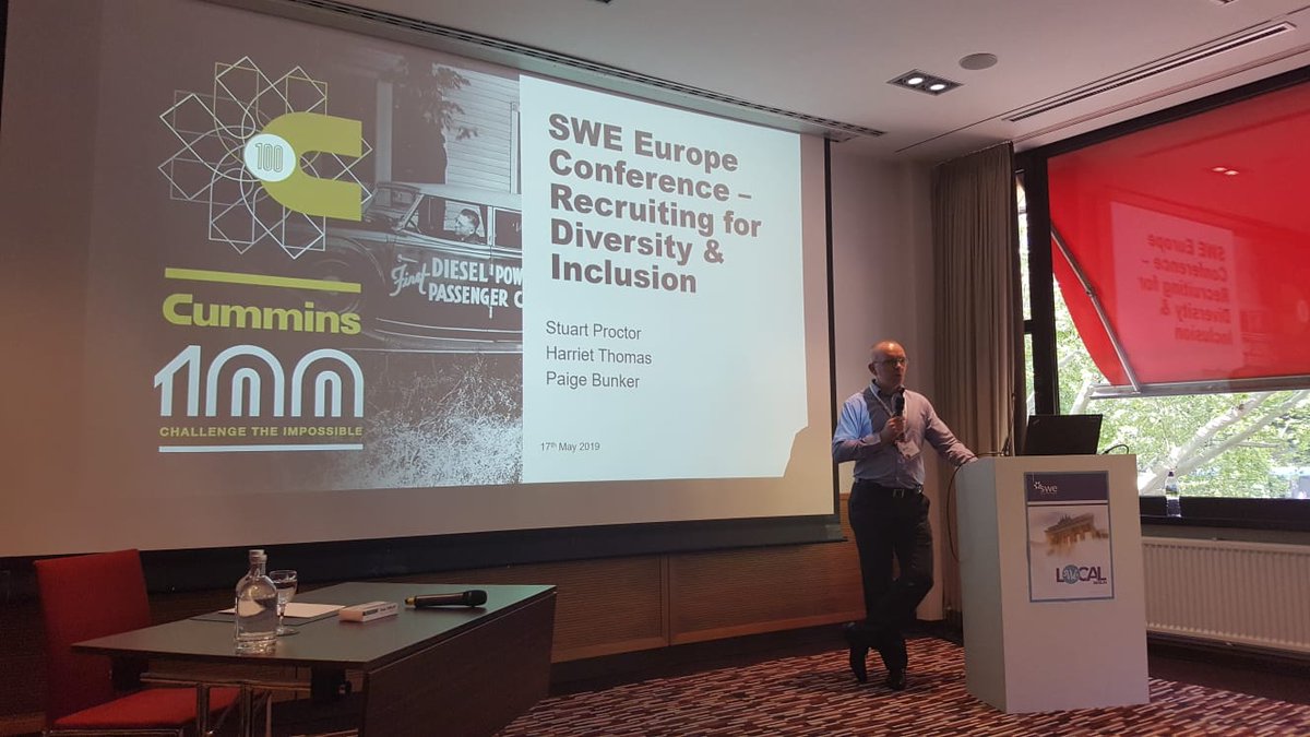 CumminsJobs's tweet photo. Stuart Proctor - Global Technical Talent Management presenting on 'Recruiting for Diversity &amp; Inclusion' at the #WeLocal conference in Berlin this morning #CumminsSWE19 @SWEeurope https://t.co/huGHPiE8rX