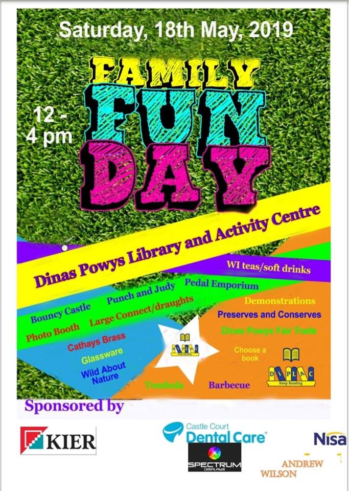 Diplac_cf64's tweet photo. It's out Family Fun Day tomorrow, Sat 18 May, 12-4pm. Plant sale, free books, glassware, @WildNatureDinas, @DPfairtrade, paint bike, fun photo booth, junk modelling, Punch &amp; Judy, working Meccano Models, tombola, WI teas, homemade beer, BBQ, &amp; more! https://t.co/LggyAGPLLK