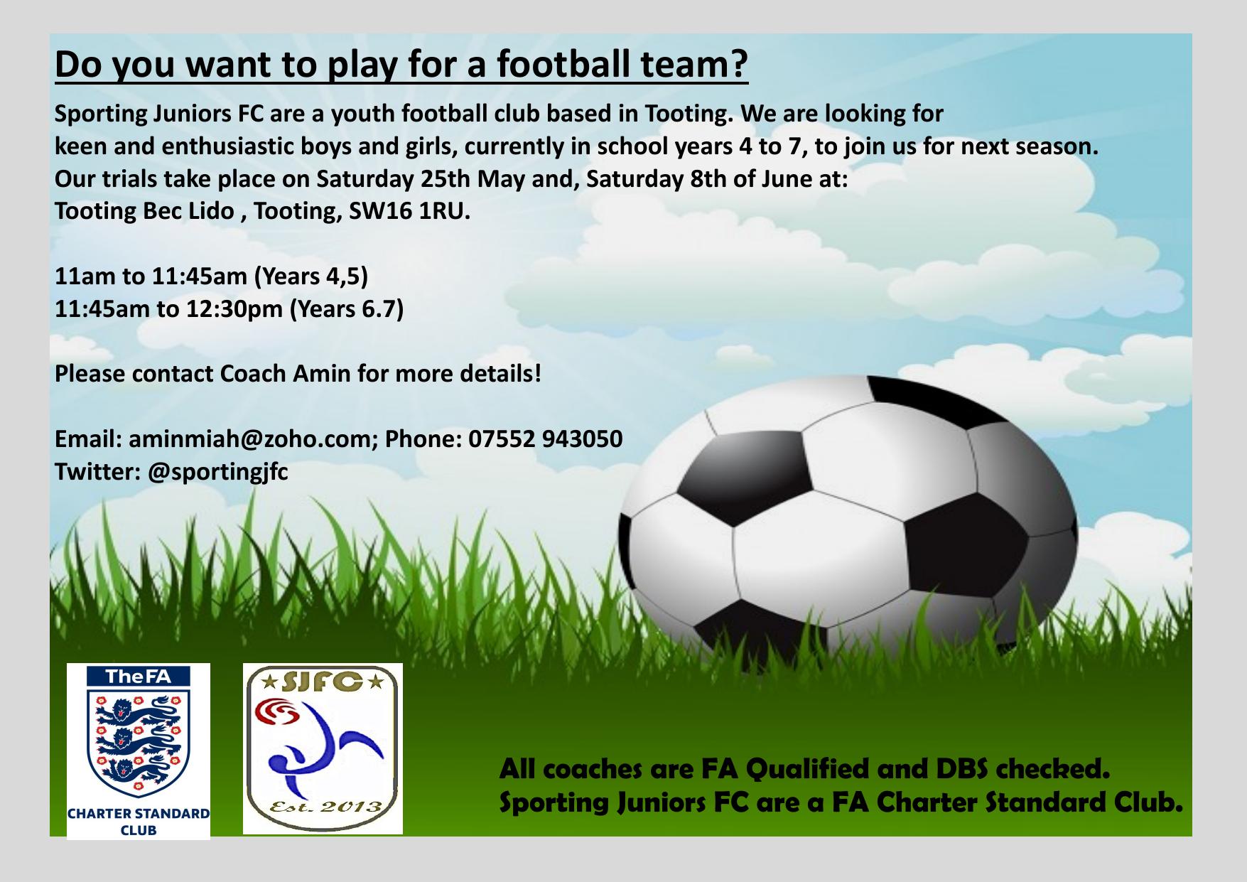 Junior Football Club - FC Sports - Junior Football Team Coaching