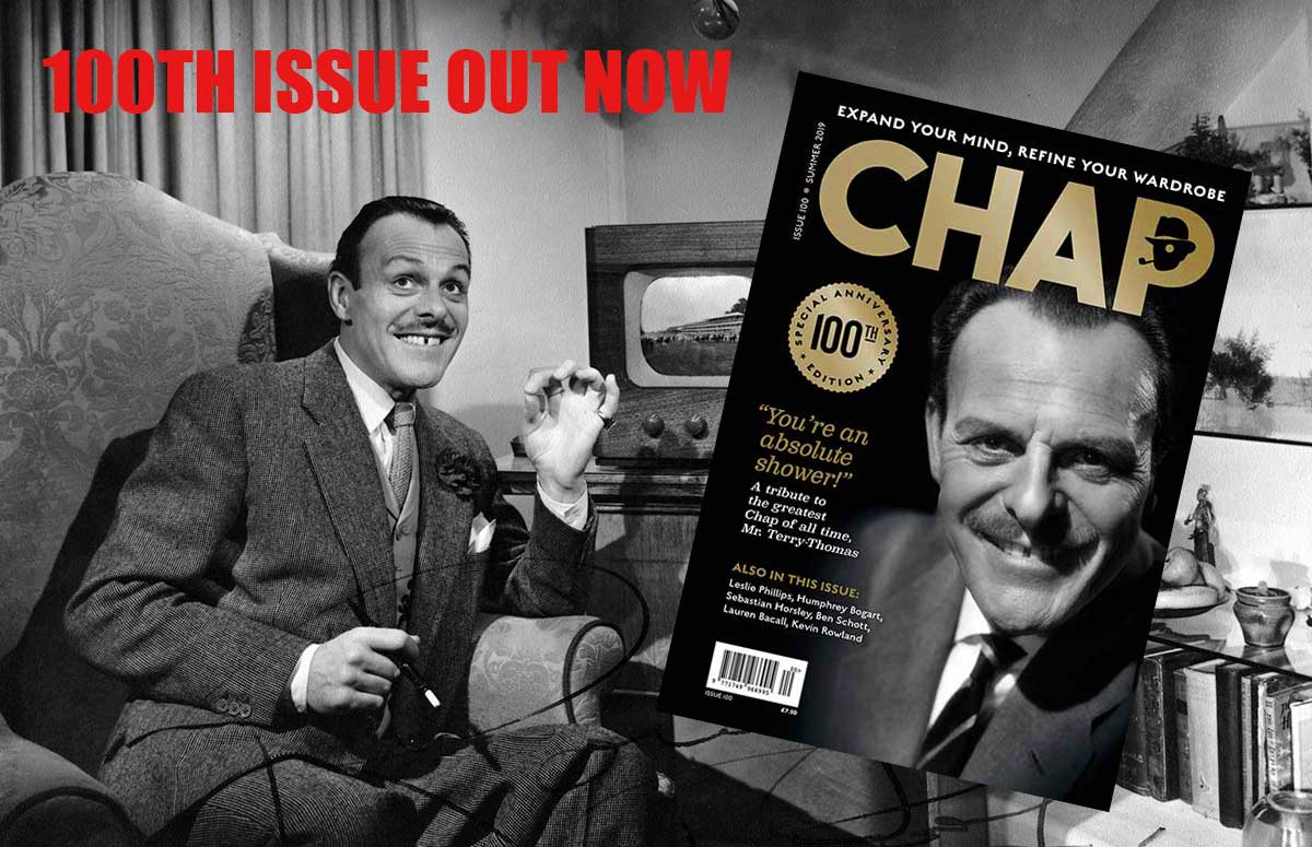 TheChapMag's tweet photo. Chap 100th edition in newsagents today #Chap100th #TerryThomas #LesliePhillips #SebastianHorsley #HumphreyBogart- https://t.co/L706gOtiQm https://t.co/akyPJ75hMB