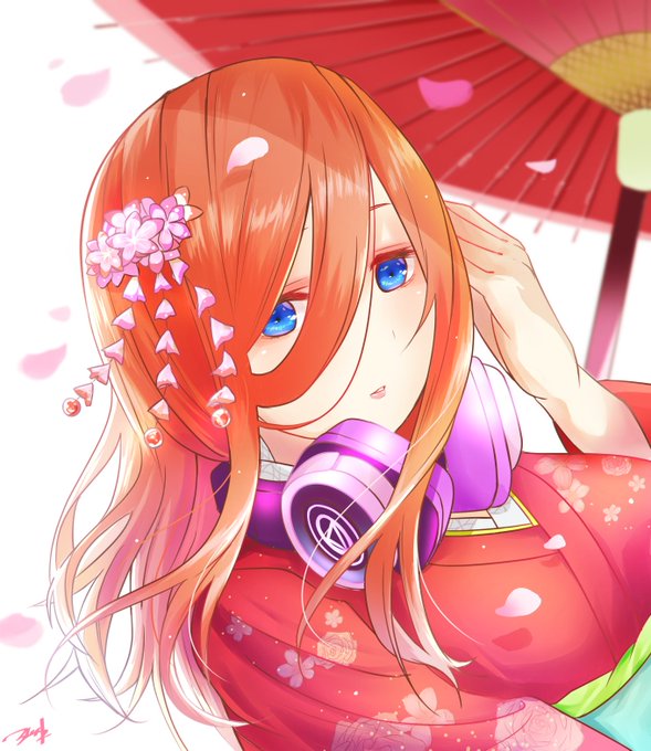 ミツキさんがTwitterに投稿した中野三玖(五等分の花嫁)のイラスト。