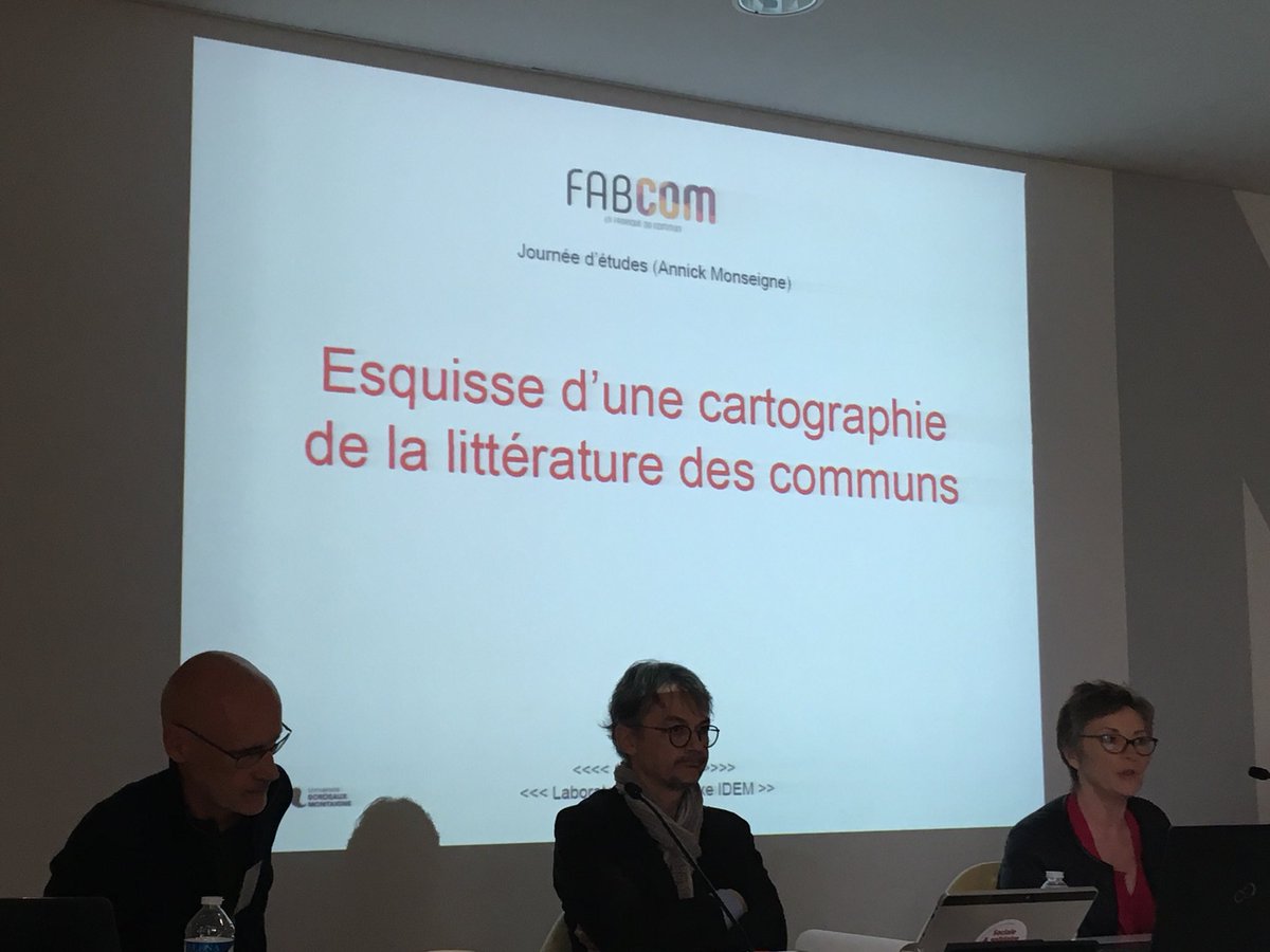 s_fredriksson's tweet photo. Intervention de Annick Monseigne pour présenter une cartographie de la littérature des communs qui précède l’hypothèse des Communs éditoriaux et communicationnels #Fabcom https://t.co/5s4eileIWB