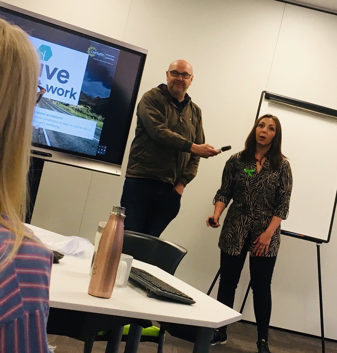 NualaKRyan's tweet photo. Here’s @Lisa_Curium being interviewed by Daz @bbcwm about #thriveatwork @CuriumSolutions #team day today #wellbeing @WestMids_CA https://t.co/tHHG7TpHFI