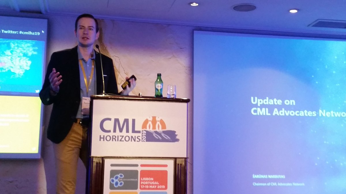 lyle_foreningen's tweet photo. Sarunas the chairman from CML network talking about the work they are doing #CMLHZ19 https://t.co/8GrEvsbmhh