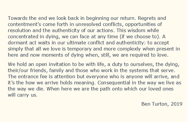 We are the path onto which our loved ones will carry us #DyingMattersWeek <a href="/BywNawr/">Compassionate Cymru</a> <a href="/DyingMatters/">Dying Matters</a> @SHSBangor