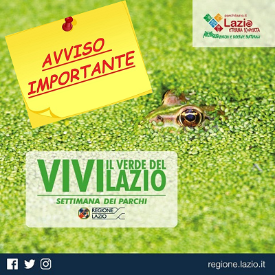 ParcoCastelli's tweet image. A causa del #maltempo annunciato per il fine settimana, la #Festa delle Aree Protette della @RegioneLazio , prevista il 18 e 19 maggio 2019, presso la Riserva Regionale Nazzano Tevere Farfa è stata rinviata. In tempi brevi, sarà concordata e comunicata la nuova data.