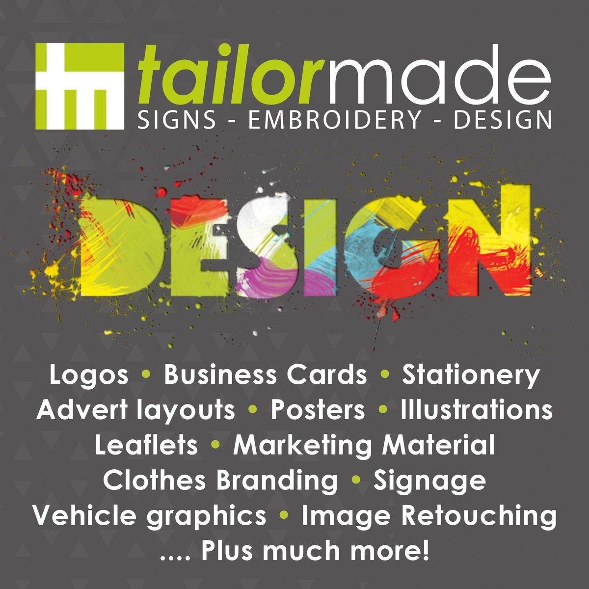 TAILORMADEDAV's tweet photo. Our Creative Designer has experience in a variety of platforms, such as advertising, magazine layout, image retouching, typography, digital illustration prints, branding design &amp; much more.
Prices start from just £50 an hour - contact us today to discuss your design requirements. https://t.co/DEisxwZXjt