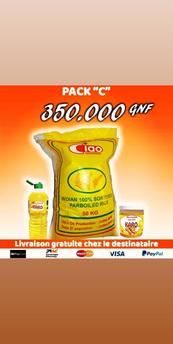 MadinaStoresGN's tweet photo. Choisissez votre PACK SOUNAKATI et nous livrons chez la personne de votre choix 🙏
Payez votre commande avec @paycardco , CB #Visa, #mastercard, #paypal
#madinastores #packramadan #ecommerceafrique #guineediscount #ecommerceguinee #payezavecpaycard https://t.co/ehgL94KD4g