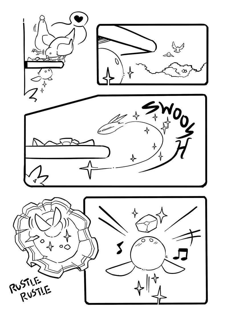 My friend drew my OCs from a quick, short story I made last year and I'm happy to see them again! She made them look so adorable. T_T (It's just a story about a fuzzy fairy who likes to eat and being bullied by pigeons. Haha) >RT 