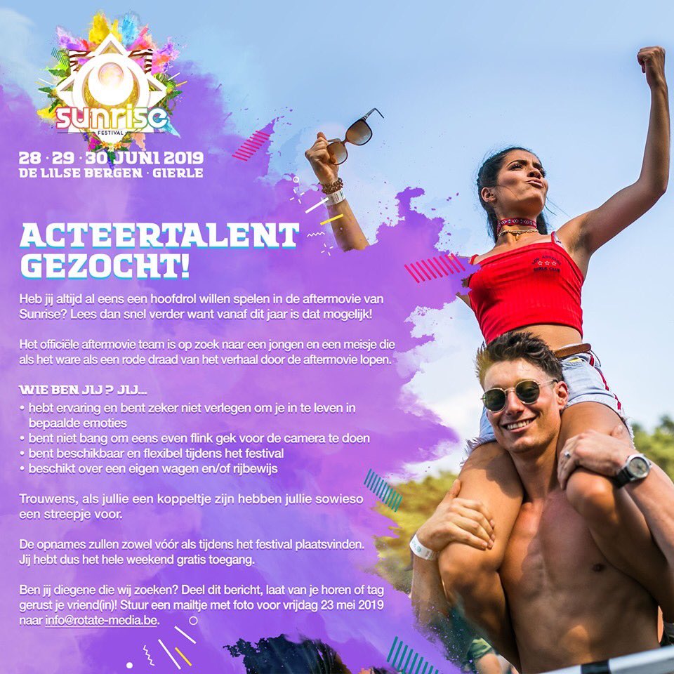 🌞 ACTEERTALENT GEZOCHT 🌞

Share, retweet &amp; tag !