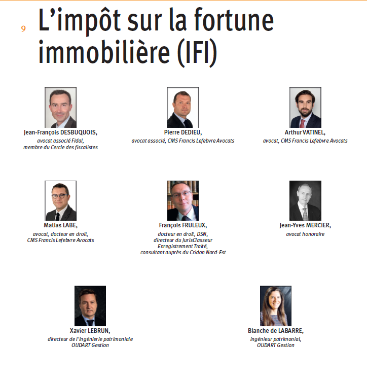 La revue Actes pratiques et stratégie Patrimoniale remercie les auteurs du prochain dossier consacré à l'#IFI !
 J-F Desbuquois, P. Dedieu, A. Vatinel, M. Labe, F. Fruleux,J-Y Mercier, X. Lebrun et B. ed Labarre <a href="/FIDAL_avocats/">Fidal</a> <a href="/cms_fl/">CMS Francis Lefebvre</a>  
#patrimoine #immobilier #fiscal
