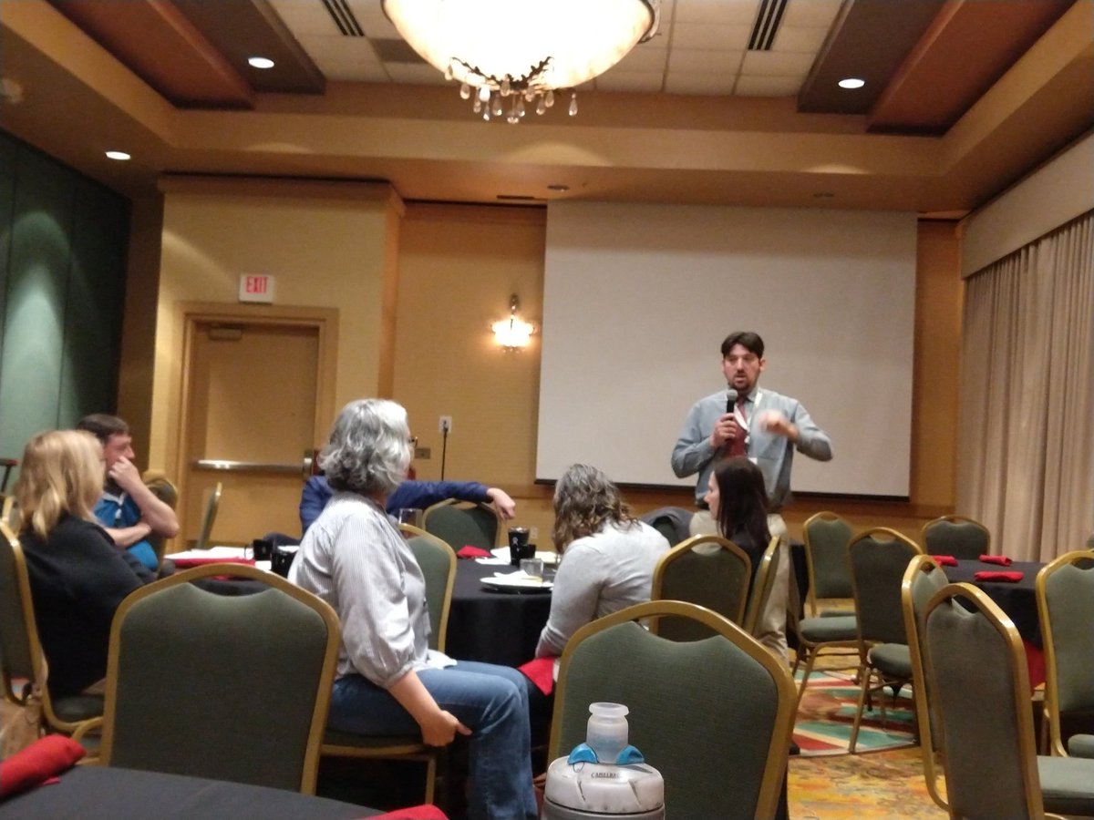 SWarchivists's tweet photo. Incoming SSA president Joshua Youngblood discussing social justice, and questions of balancing open access/digitization push while we work toward cultural competency #SSAPastPresentFuture #CIMASSA2019 https://t.co/vl2z2RgEss