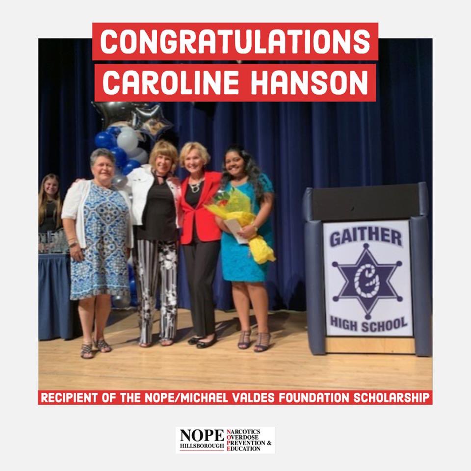 cathy_valdes's tweet photo. The Michael Valdes Foundation was proud to fund this scholarship in partnership with NOPE. Caroline promises to help spread the word about the dangers of drug use and overdose. https://t.co/8giw5DEIrD