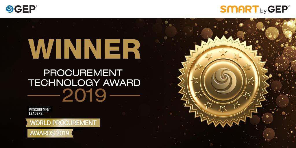 gepsoftware's tweet photo. GEP does it again! SMART by GEP โ industry's leading unified source-to-pay platform for direct and indirect spend โ wins the Procurement Technology Award at the World #Procurement Awards 2019 in London. https://t.co/SMxOpEVO9h #PLWPA #PLWPW https://t.co/ehb5WCwOn2