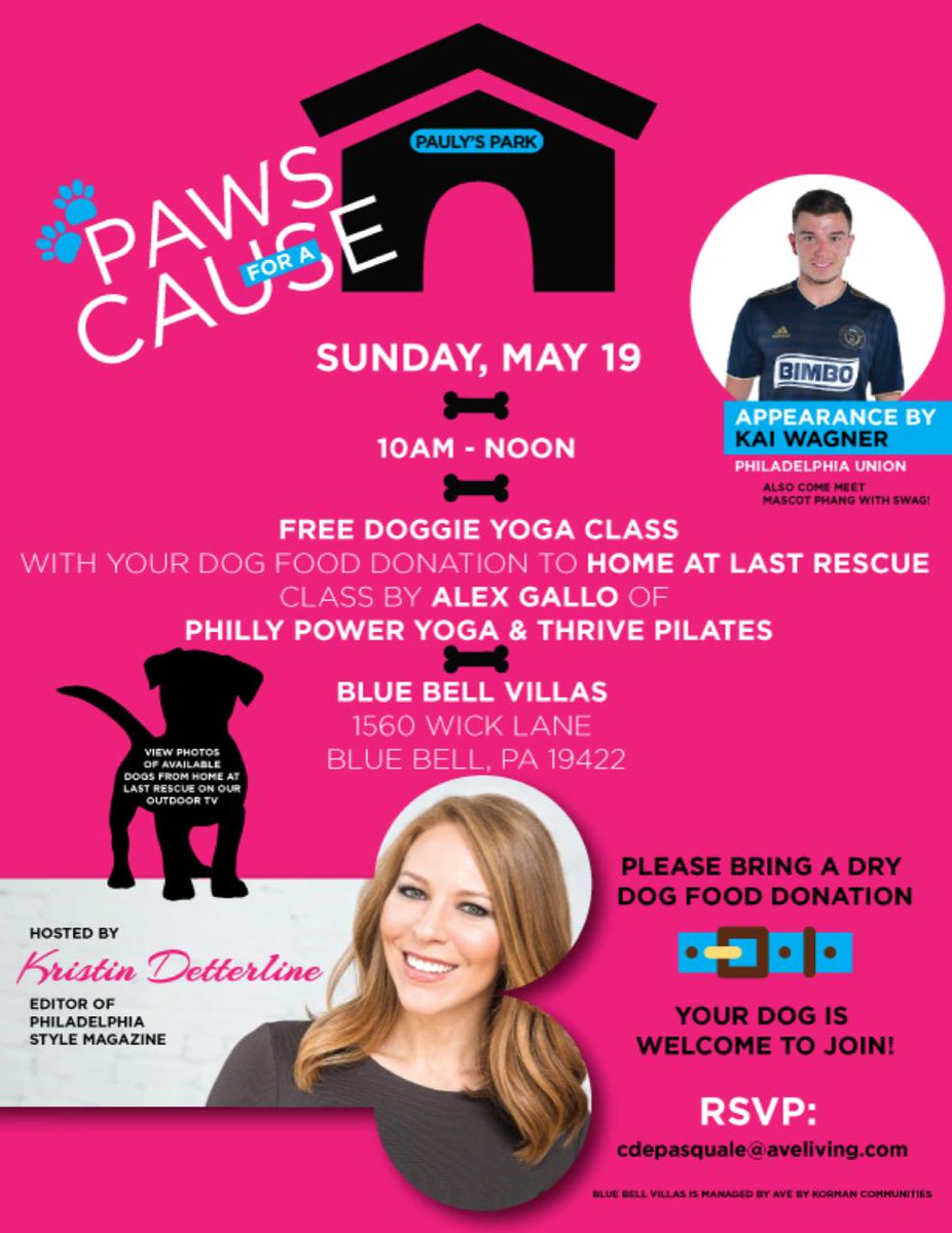 Hopkins_794's tweet photo. Doggie Yoga this Sunday 5/19 @BlueBellVillas 
#livebetter #nationalpetmonth #dogyoga https://t.co/uGMc43HShA