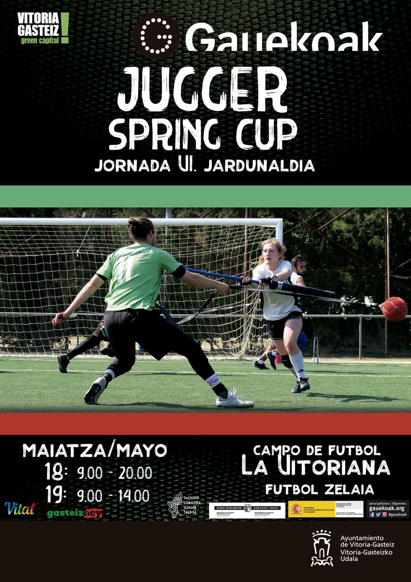 HELDU DA EGUNA!!! ¡¡¡HA LLEGADO EL DÍA!!!

🏉🤺 JUGGER VI. SPRING CUP 🤺🏉

📌 BIHAR ETA ETZI / MAÑANA Y PASADO MAÑANA, maiatzak 1⃣8⃣-1⃣9⃣ de mayo
1⃣8⃣: 🕘 9.00 - 20.00 🕗
1⃣9⃣: 🕘 9.00 - 14.00 🕑
Campo de fútbol La Vitoriana futbol-zelaia

DOHAINIK 🆓🆓🆓 GRATIS