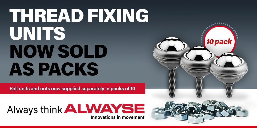MrMarkIngleby's tweet photo. The #ALWAYSE Thread Fixing Unit range of Ball Transfer Units will begin to be sold as Packs, with the nuts and washers being supplied separately.  
https://t.co/UZlzvVFq55 or contact our sales team at sales@alwayse.co.uk
#UKmfg #manufacturing #GBmfg 🇬🇧 #logistics https://t.co/3ApgqPByD1