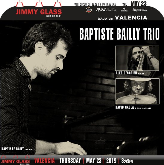 jazzsharing's tweet photo. →@JimmyGlassJazz Baja28 #Valencia
VIII CICLO DE JAZZ EN PRIMAVERA: BAPTISTE BAILLY TRIO
* #BaptisteBailly pianist, composer
* →https://t.co/FMSPNNrc8c
W/ #AlesCesarini #DavidGadea
Thu| MAY23 |8:45pm
→https://t.co/mjmRYmoOLj
* about theBaillyTrio prj: →https://t.co/VegAR5ZFmw https://t.co/bZ3IeyjOmx