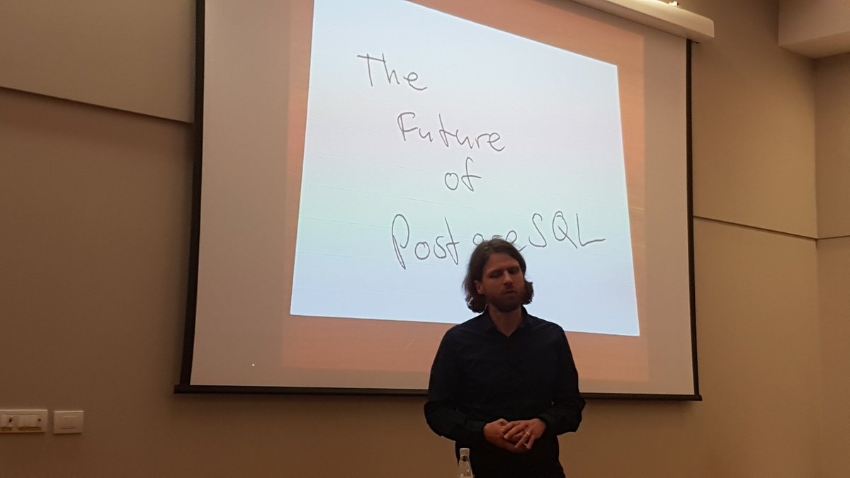 #Keynote about #future of #PostgreSQL from <a href="/petereisentraut/">Peter Eisentraut</a> at @PGDayIT in Bologna
