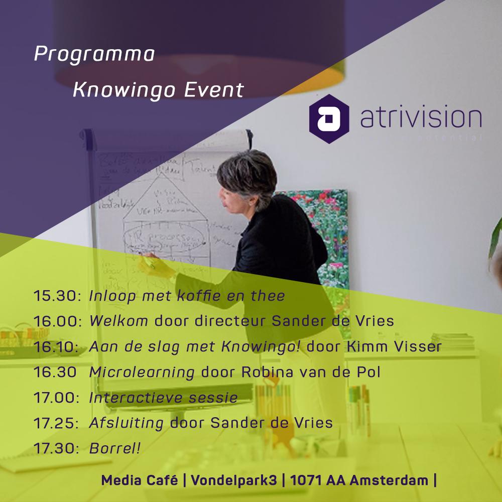 Atrivision's tweet image. In hartje Amsterdam vindt op 23 mei ons eerste event over Knowingo plaats. Knowingo en microlearning laten niet alleen jouw cursisten leren op unieke wijze, op het event bewandel ook jij een individueel leerpad! Inschrijven? forms.gle/3MGJEbo2ZLh6C2…