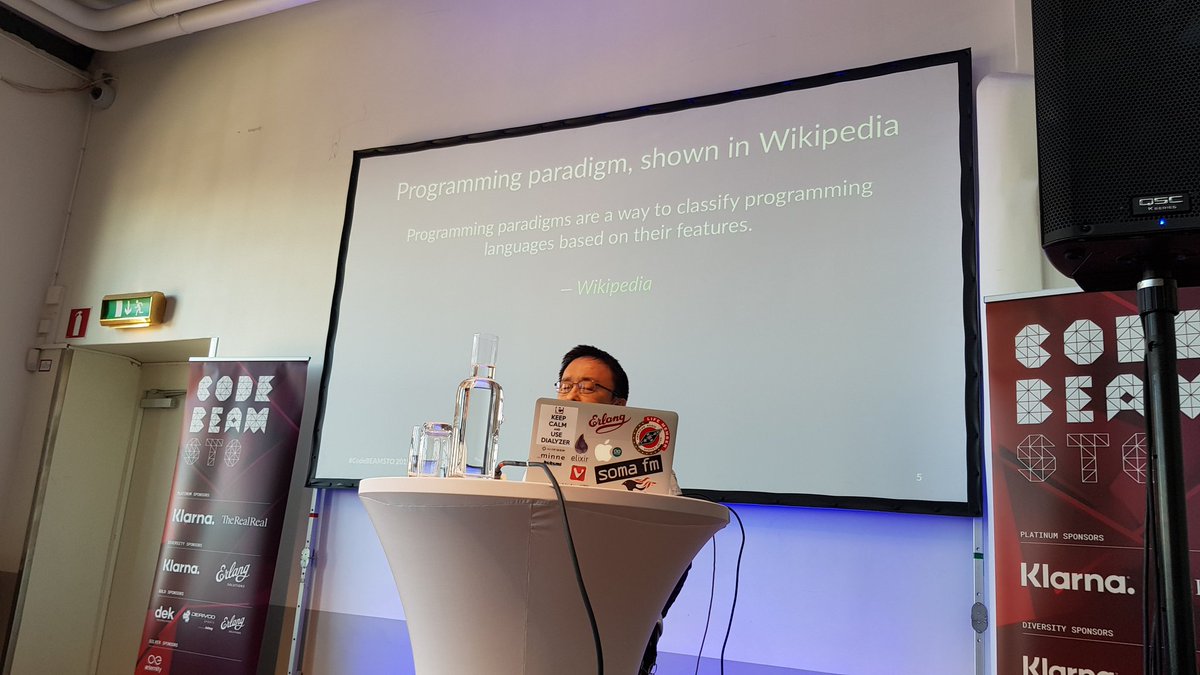 AveViort's tweet photo. Talk about BEAM programming paradigm by @jj1bdx #codeBEAMSTO https://t.co/6O8afkke7T