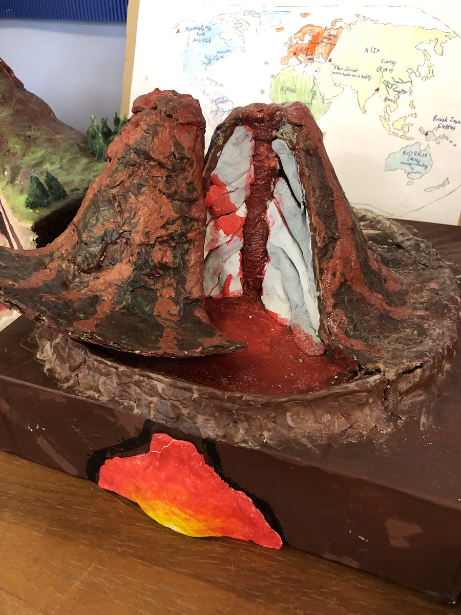 SibfordJS's tweet photo. It’s all about #landforms in #year5. They’ve made some fabulous volcanoes as part of their geography work and some even turning them into board games! #sibfordjuniorschool #boardgames #embracingcreativity #crosscurricular https://t.co/YaSctMq0Mb