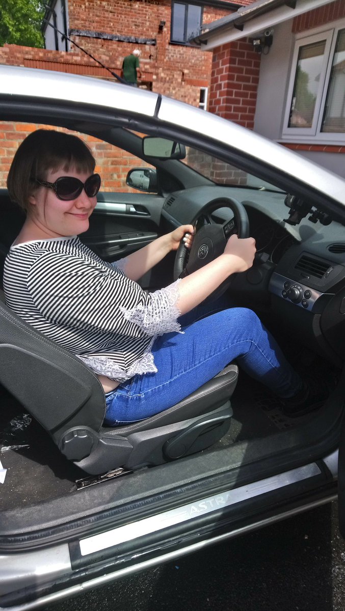 LisaRawcliffe4's tweet photo. @mencap_charity. Catherine asked to wash a porcshe... Unfortunately I dont have one. However... I do have a convertible. Catherine washed the car and as a reward was allowed to sit in the drivers seat. With "feet on the pedals and hands on the steering wheel".One very happy lady https://t.co/va0XXESvNn