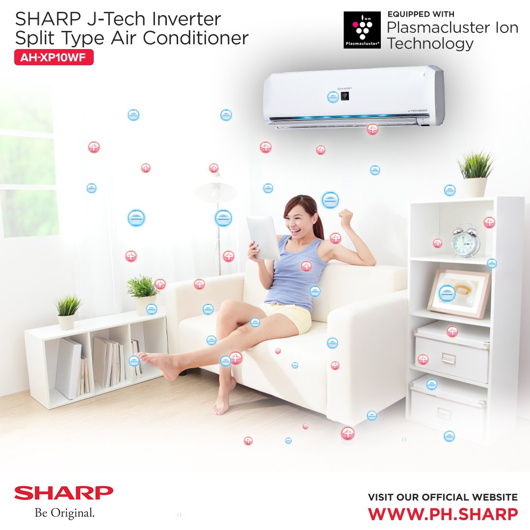 The Sharp J-Tech Inverter Premium Split-Type Air Conditioner is equipped with the power of the Plasmacluster Ion Technology that will protect your homes from allergens, viruses, mold spores, and odors!