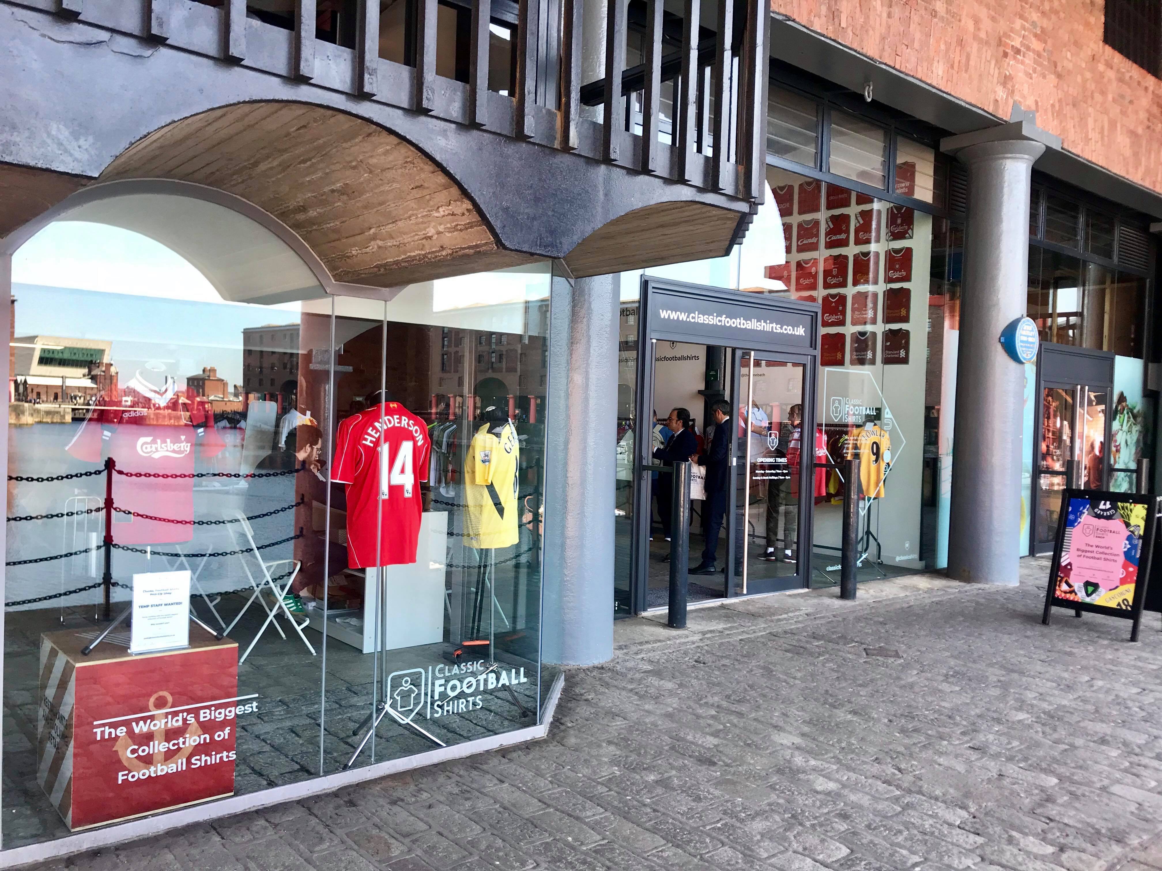 Classic Football Shirts pop-up shop opens at Albert Dock with