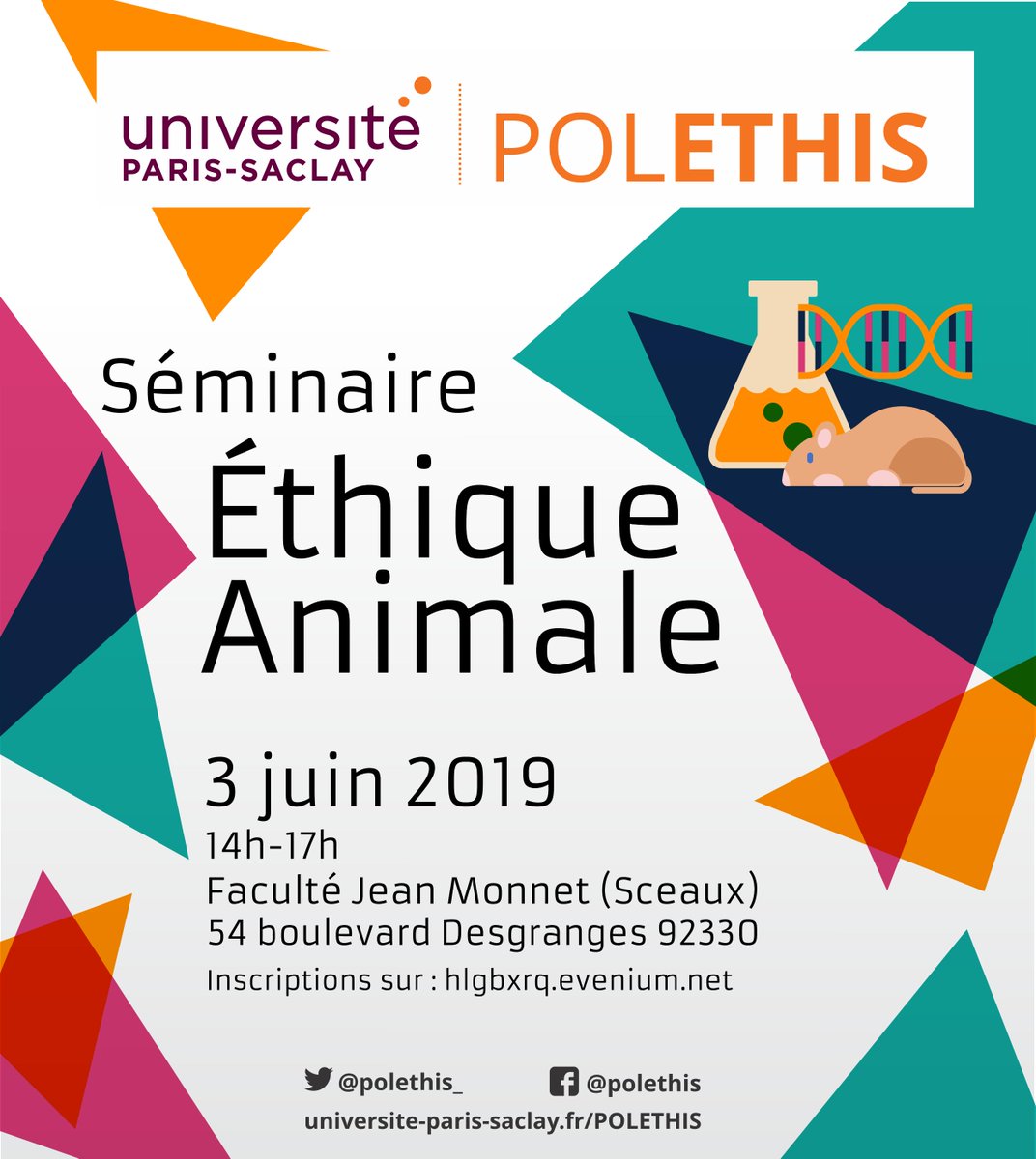 polethis_'s tweet photo. 🐀🔬🧬 Séminaire sur l'Éthique animale 

"Il s’agit de déterminer quelle direction prendre désormais ..." 🐇🔍

🗓️ Le 3 juin 2019, à @FJMOfficiel 

📝 INSCRIPTIONS sur : https://t.co/Hy4ohbUa25

#BienEtreAnimal #EthiqueAnimale #AnimalEthics #RechercheAnimal https://t.co/fmLoLtn093