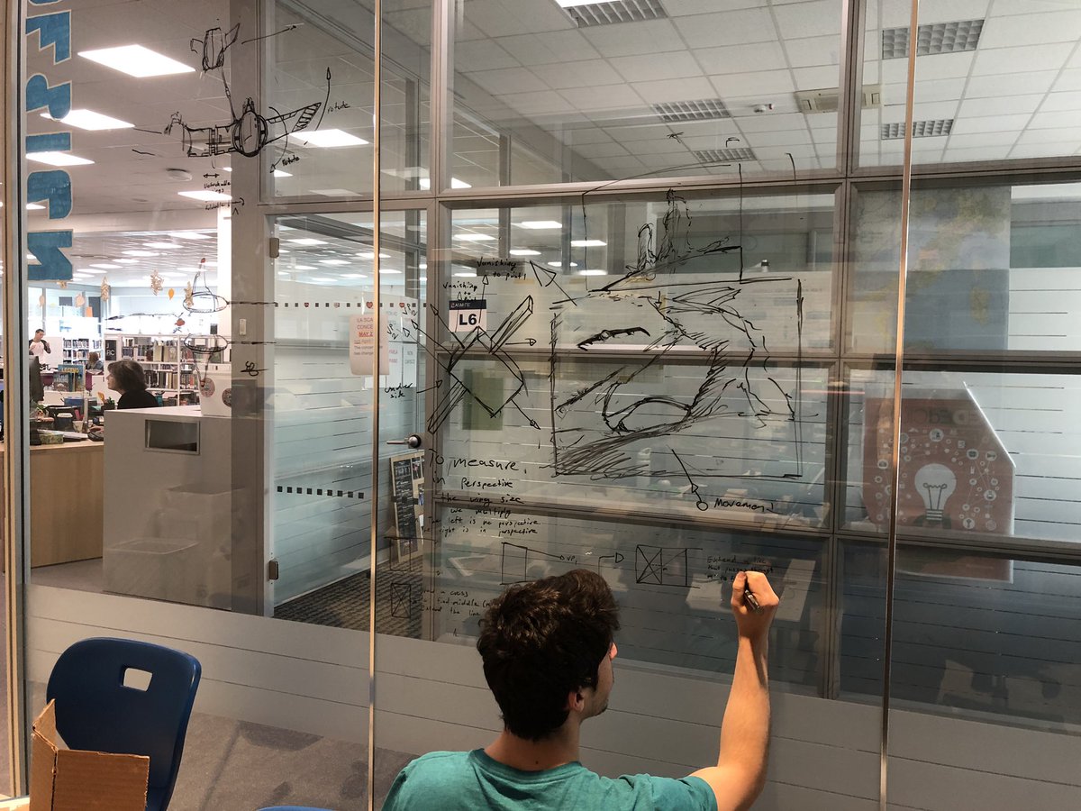 Clean windows? No problem! Get a talented student to design spaceships and landscapes on them! #asmrocks #asmdesignlab