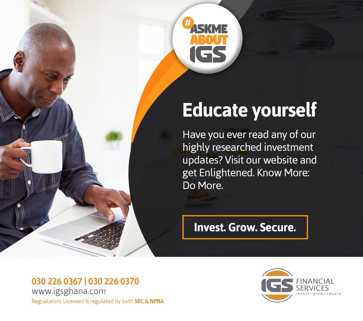 IGS_Ghana's tweet photo. Knowledge is power! #Invest #Grow #Secure #IGSFinancialServices #Significantlydifferent #Goals #Ghana #investments #TGIF #AskMeAboutIGS https://t.co/77efbxXCwH