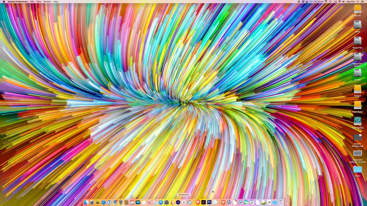 ashleykaryl's tweet photo. When you are setting up your computer for good colour management avoid the temptation to have a desktop that looks like this. You want a nice neutral grey instead… https://t.co/LuHOvzNCBk