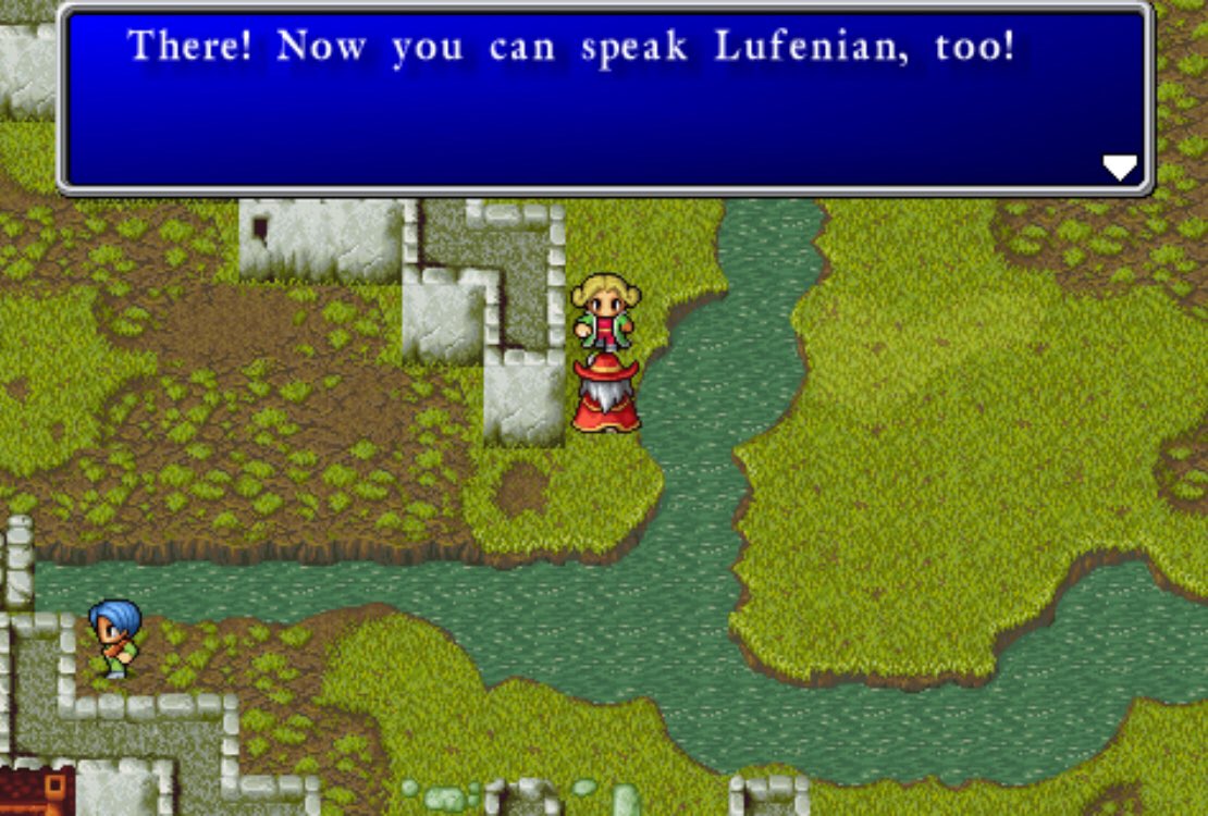 everysingleff's tweet image. If you give a random dude a stone tablet... he will teach you an entire new language instantly. Honestly have no idea what I’d do without a guide. What did people do back then??? #everysinglefinalfantasy #finalfantasy #rosettastone