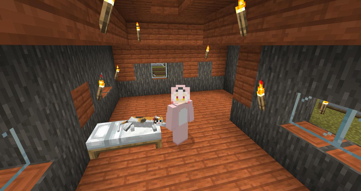 周防パトラ ハニスト さっきインしたらねこちゃんがベッドで寝てた マイクラの動物って可愛いよね 周防パトラ ハニスト さっきインしたらねこちゃんがベッドで寝てた マイクラの動物って可愛いよね