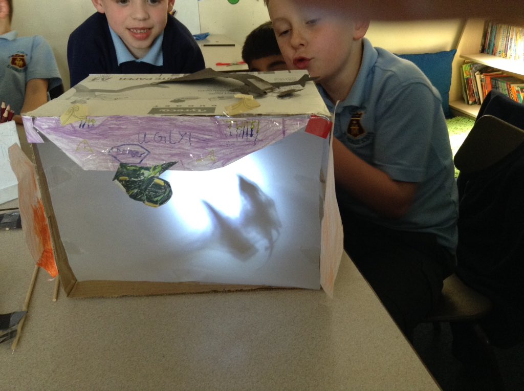 HiggensMrs's tweet photo. Year 3 enjoying testing out their shadow puppet theatres 😄 https://t.co/VvDJ4SqV4L