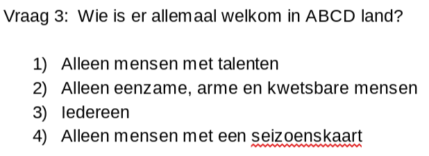 Weet jij het antwoord wel deze keer? :-)