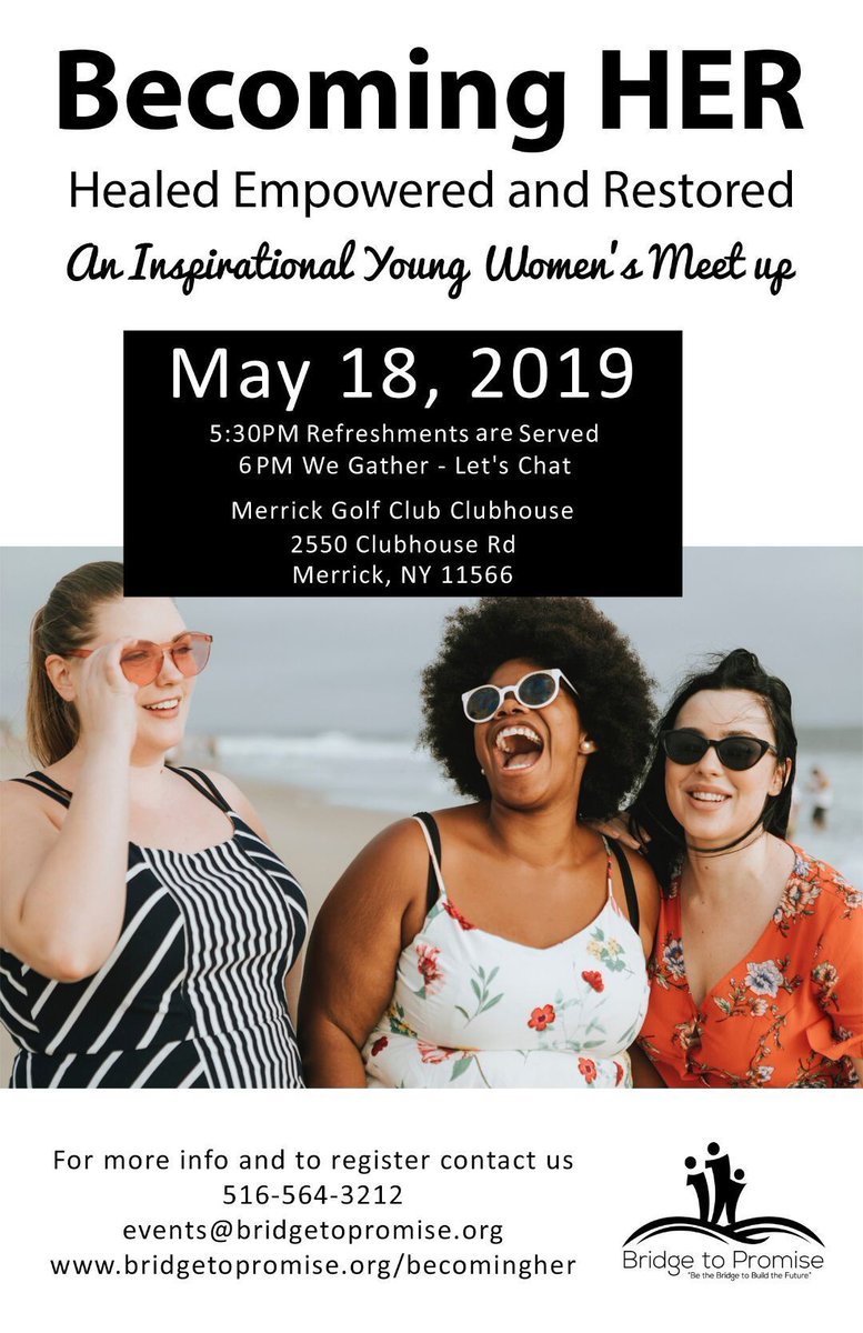 bridgetopromise's tweet photo. Join us TOMORROW for Becoming HER, an intimate meet up for Millennial women where we can connect, let our hair down and have girl talk.
#bridgetopromise #becomingher #millennials #letschat https://t.co/O0CsC4SyNq