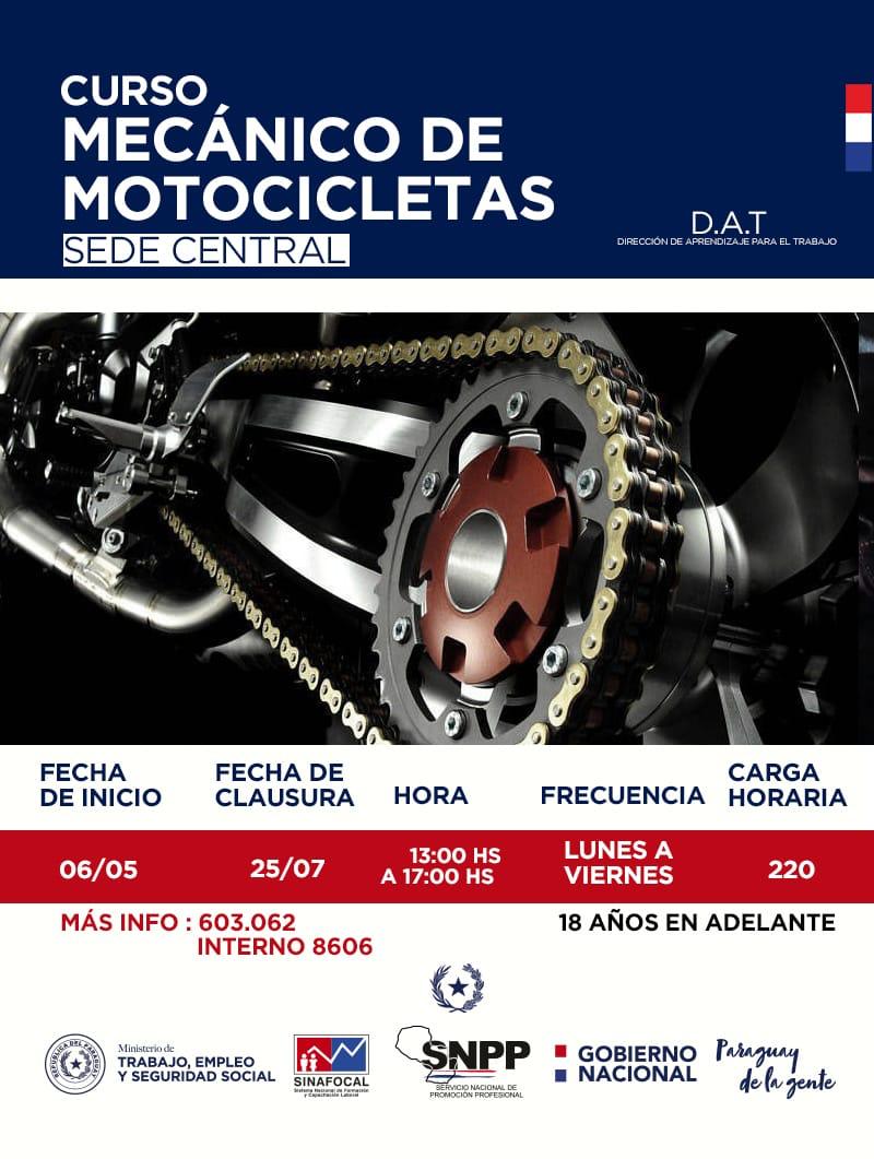 📢📢📢 Aún tenemos lugares para participar del curso de Mecánica de motocicletas que ofrecemos en nuestra de Asunción👩🏿🔧🛵🏍👨🏻🔧
✔Registrate en nuestro sistema de #IdentidadSNPP ingresando a 👉🏽 🔗 https://goo.gl/giiqhn y anotate !
#ParaguayDeLaGente🇵🇾