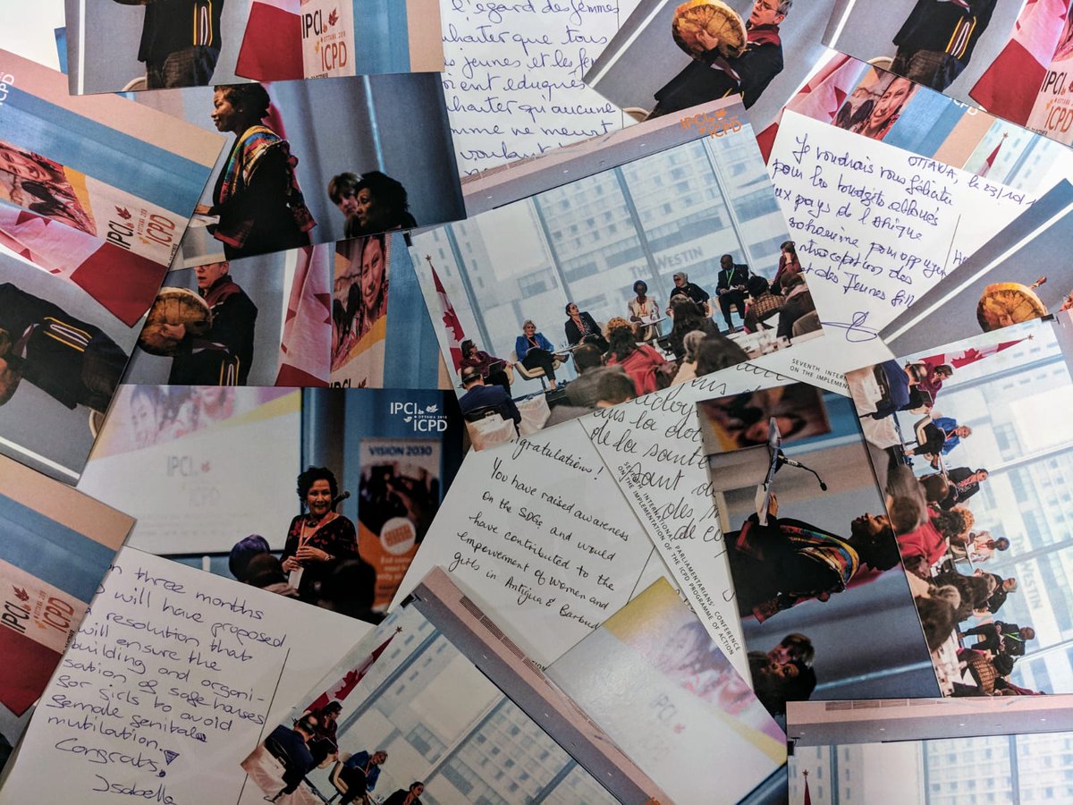 IPCI_Conference's tweet photo. Remember these? At #IPCI2018, parliamentarians wrote postcards to their future selves as a reminder of their commitment to act both on #ICPDPoA and the Ottawa Statement of Commitment. With 6 months to go until #ICPD25, we're sending them out! Keep up the good work! 🙌 https://t.co/tOvpLALL6j