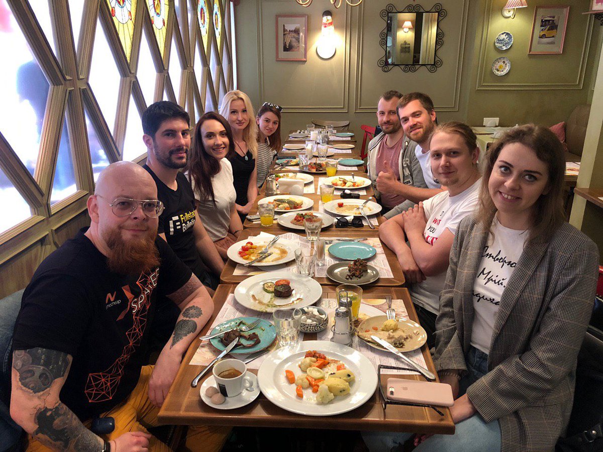 NodeConference's tweet image. Welcome to #Kyiv, welcome to Ukraine 🇺🇦 It was a pleasant time for the Speakers’ Lunch today 🥙 #node #conference #it #javascript